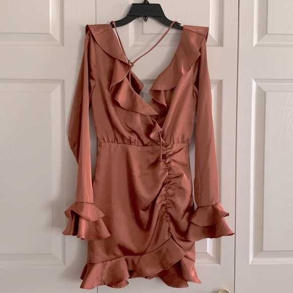 REVOLVE MAJORELLE Nelly Mini Dress in Terracotta Brown - Picture 8 of 8